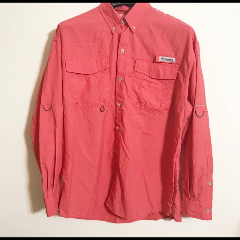 Columbia PFG Omni-Shade Red Long Sleeves Shirt